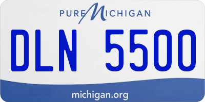 MI license plate DLN5500