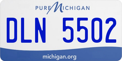 MI license plate DLN5502