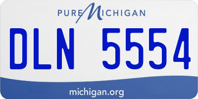 MI license plate DLN5554