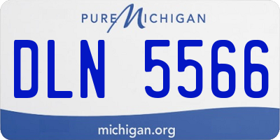 MI license plate DLN5566