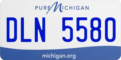 MI license plate DLN5580