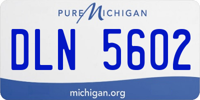MI license plate DLN5602