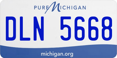 MI license plate DLN5668