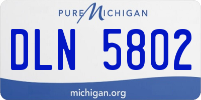 MI license plate DLN5802