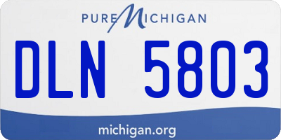 MI license plate DLN5803