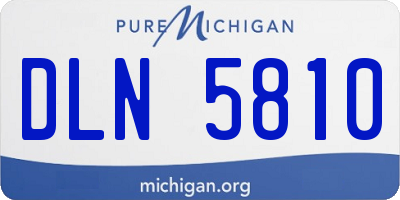 MI license plate DLN5810