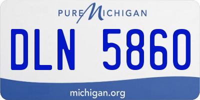 MI license plate DLN5860