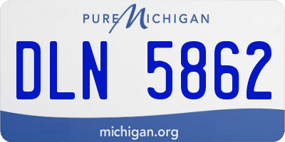 MI license plate DLN5862