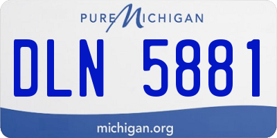 MI license plate DLN5881