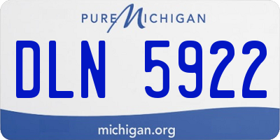 MI license plate DLN5922