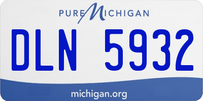 MI license plate DLN5932