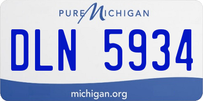 MI license plate DLN5934