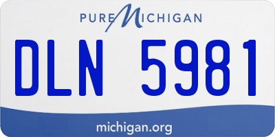 MI license plate DLN5981