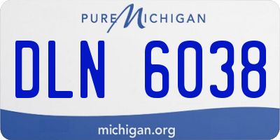 MI license plate DLN6038