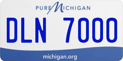 MI license plate DLN7000
