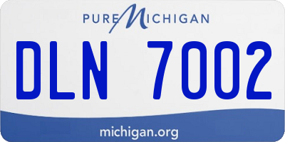 MI license plate DLN7002