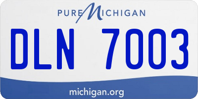 MI license plate DLN7003