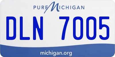 MI license plate DLN7005