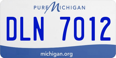 MI license plate DLN7012