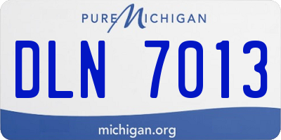 MI license plate DLN7013