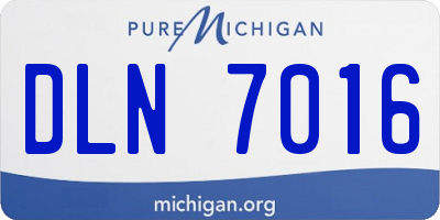 MI license plate DLN7016