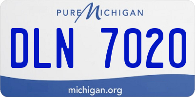 MI license plate DLN7020