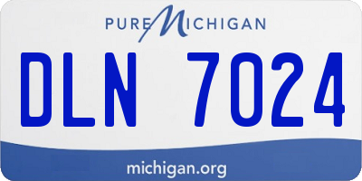 MI license plate DLN7024