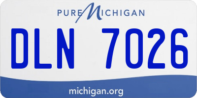 MI license plate DLN7026