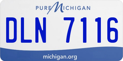 MI license plate DLN7116