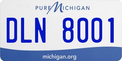 MI license plate DLN8001