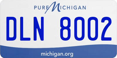 MI license plate DLN8002