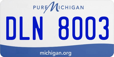 MI license plate DLN8003