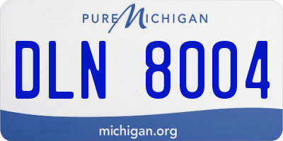 MI license plate DLN8004
