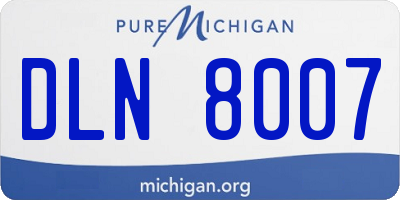 MI license plate DLN8007