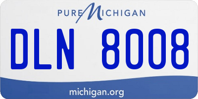 MI license plate DLN8008