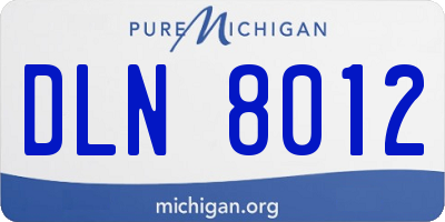 MI license plate DLN8012