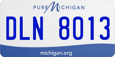 MI license plate DLN8013