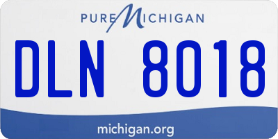 MI license plate DLN8018