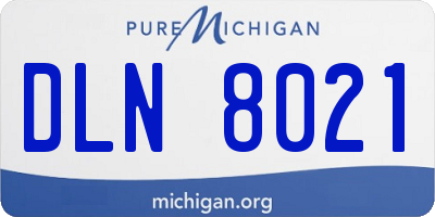 MI license plate DLN8021