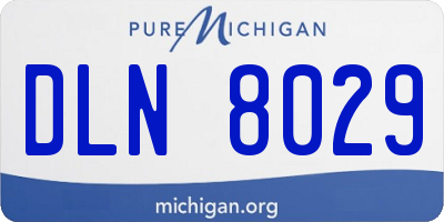 MI license plate DLN8029