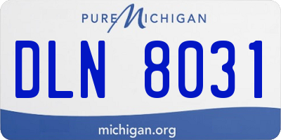 MI license plate DLN8031