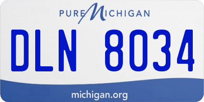 MI license plate DLN8034