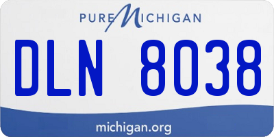 MI license plate DLN8038