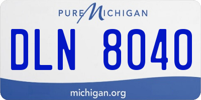 MI license plate DLN8040
