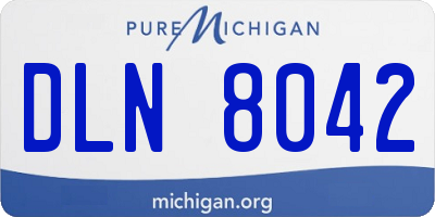 MI license plate DLN8042