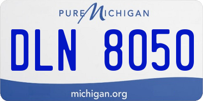 MI license plate DLN8050