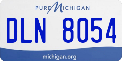 MI license plate DLN8054