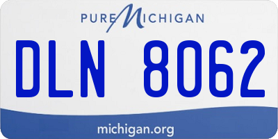 MI license plate DLN8062