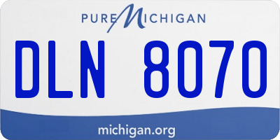 MI license plate DLN8070