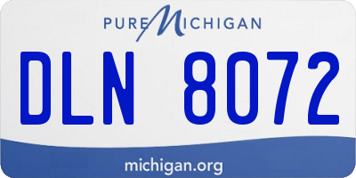 MI license plate DLN8072